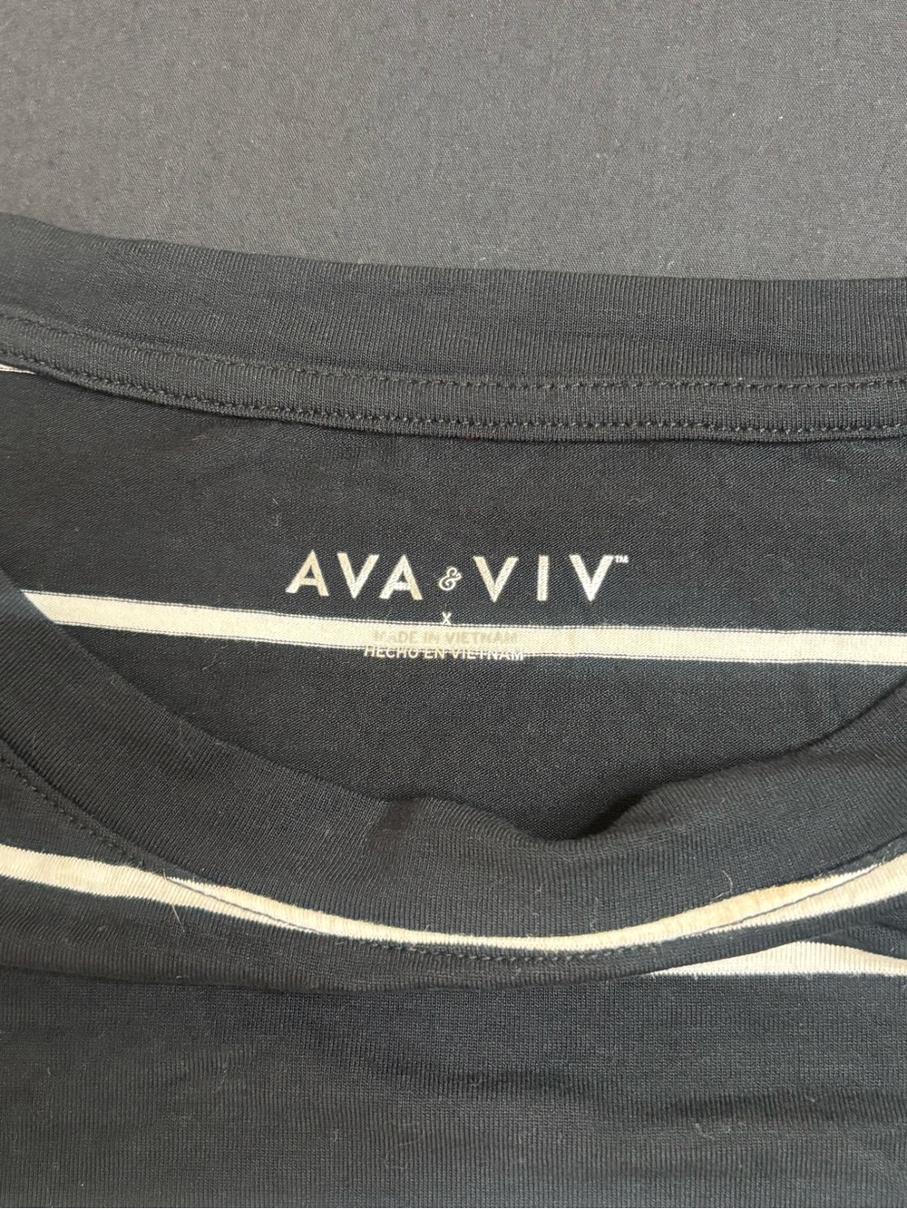 AVA & VIV Black Striped Dress